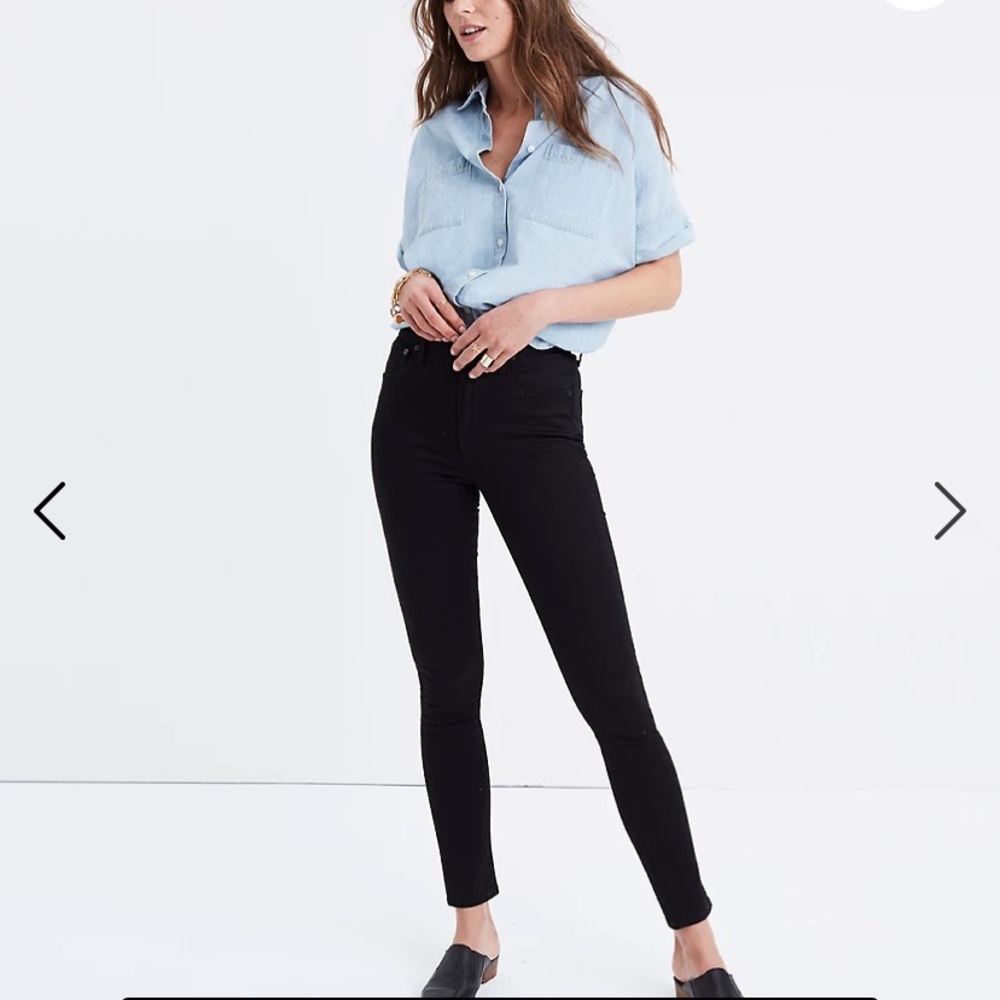 Madewell 10” black skinny jeans, size 30
